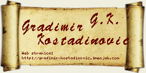 Gradimir Kostadinović vizit kartica